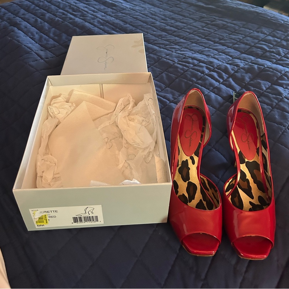 Jessica Simpson Josette Paten Leather Heels